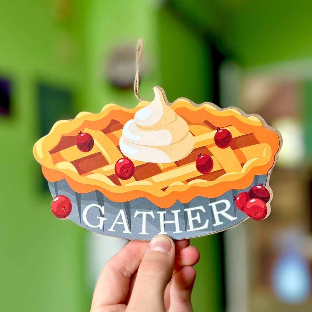 Fall Autumn Pie Home Wall Decor Accent Seasonal Kitchen Baking Display Art